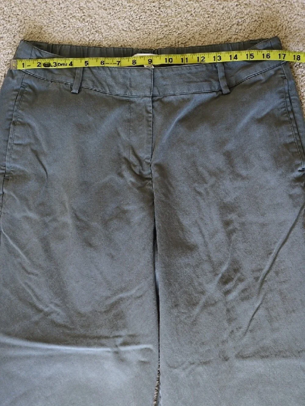 Banana Republic Olive/Gray Wide Leg Cotton & Tencel Pants